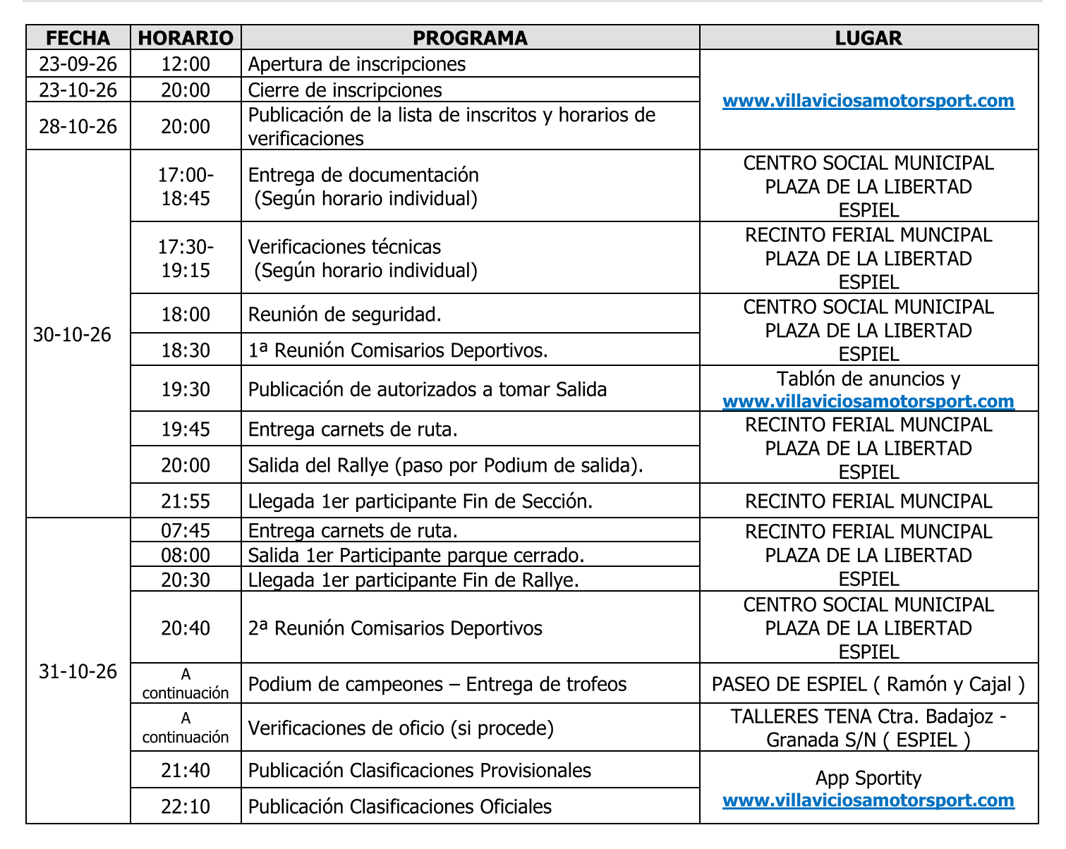 PROGRAMA HORARIO Page 1